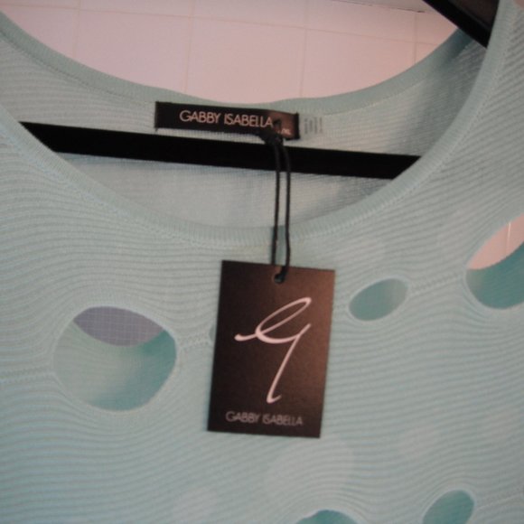 GABBY ISABELLA Women's Top  SIZE- L,XL Surf Blue TOP KNIT 100% Viscose - Picture 9 of 16